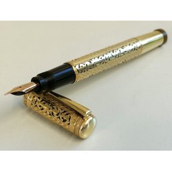 EUROPA Antica Penna Stilografica RETRATTILE PLACCATO ORO Old Safety Fountain Pen