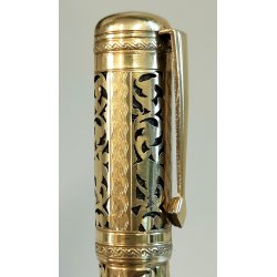 EUROPA Antica Penna Stilografica RETRATTILE PLACCATO ORO Old Safety Fountain Pen