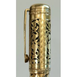 EUROPA Antica Penna Stilografica RETRATTILE PLACCATO ORO Old Safety Fountain Pen