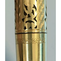 EUROPA Antica Penna Stilografica RETRATTILE PLACCATO ORO Old Safety Fountain Pen