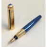 PASHA de CARTIER Penna Stilografica BLU nib ORO 18k Vintage Fountain Pen TRINITY