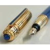 PASHA de CARTIER Penna Stilografica BLU nib ORO 18k Vintage Fountain Pen TRINITY