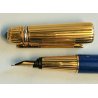 PASHA de CARTIER Penna Stilografica BLU nib ORO 18k Vintage Fountain Pen TRINITY
