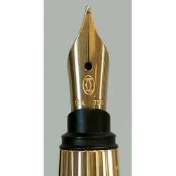 PASHA de CARTIER Penna Stilografica BLU nib ORO 18k Vintage Fountain Pen TRINITY