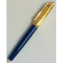 PASHA de CARTIER Penna Stilografica BLU nib ORO 18k Vintage Fountain Pen TRINITY
