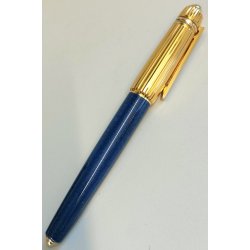 PASHA de CARTIER Penna Stilografica BLU nib ORO 18k Vintage Fountain Pen TRINITY