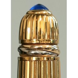 PASHA de CARTIER Penna Stilografica BLU nib ORO 18k Vintage Fountain Pen TRINITY