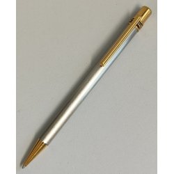 MUST de CARTIER SANTOS Penna Sfera ACCIAIO ORO Vintage Ballpoint Pen TRINITY