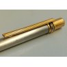 MUST de CARTIER SANTOS Penna Sfera ACCIAIO ORO Vintage Ballpoint Pen TRINITY