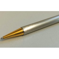 MUST de CARTIER SANTOS Penna Sfera ACCIAIO ORO Vintage Ballpoint Pen TRINITY
