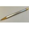 MUST de CARTIER SANTOS Penna Sfera ACCIAIO ORO Vintage Ballpoint Pen TRINITY