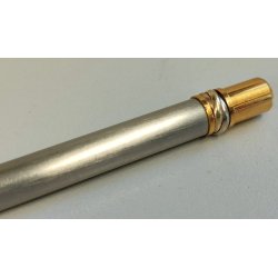 MUST de CARTIER SANTOS Penna Sfera ACCIAIO ORO Vintage Ballpoint Pen TRINITY