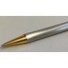 MUST de CARTIER SANTOS Penna Sfera ACCIAIO ORO Vintage Ballpoint Pen TRINITY