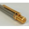 MUST de CARTIER SANTOS Penna Sfera ACCIAIO ORO Vintage Ballpoint Pen TRINITY