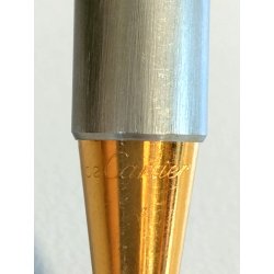 MUST de CARTIER SANTOS Penna Sfera ACCIAIO ORO Vintage Ballpoint Pen TRINITY