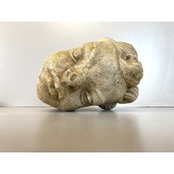 SCULTURA TESTA BAMBINO PUTTO PIETRA ARENARIA STILE BAROCCO NEOCLASSICO XVIII sec