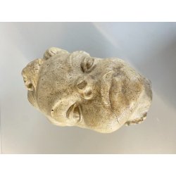 SCULTURA TESTA BAMBINO PUTTO PIETRA ARENARIA STILE BAROCCO NEOCLASSICO XVIII sec