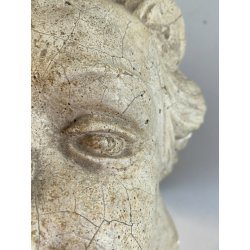 SCULTURA TESTA BAMBINO PUTTO PIETRA ARENARIA STILE BAROCCO NEOCLASSICO XVIII sec