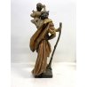 SCULTURA SAN CRISTOFORO BAMBINO GESU LEGNO SCOLPITO DIPINTO DORATO 63 cm/h '900