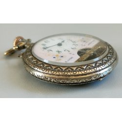 Hebdomas 8 days ANTICO OROLOGIO TASCA epoca 900 OLD POCKET WATCH taschino ø 50mm