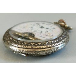 Hebdomas 8 days ANTICO OROLOGIO TASCA epoca 900 OLD POCKET WATCH taschino ø 50mm