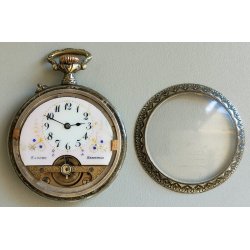 Hebdomas 8 days ANTICO OROLOGIO TASCA epoca 900 OLD POCKET WATCH taschino ø 50mm