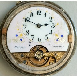 Hebdomas 8 days ANTICO OROLOGIO TASCA epoca 900 OLD POCKET WATCH taschino ø 50mm