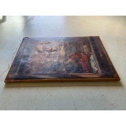 ANTICO DIPINTO OLIO TELA SCENA "Il sacramento del matrimonio" COPIA D'AUTORE 800