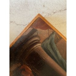 ANTICO DIPINTO OLIO TELA SCENA "Il sacramento del matrimonio" COPIA D'AUTORE 800