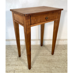 ANTICO TAVOLINO COMODINO epoca 1800 Legno Noce CHIARO CASSETTO Old Night Table