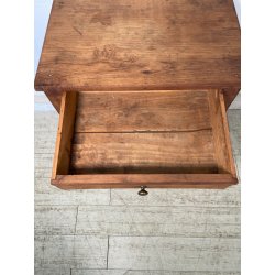 ANTICO TAVOLINO COMODINO epoca 1800 Legno Noce CHIARO CASSETTO Old Night Table