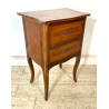 ANTICO COMODINO INTARSIATO LEGNO STILE LUIGI XV epoca '900 DOPPIO CASSETTO TABLE