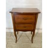 ANTICO COMODINO INTARSIATO LEGNO STILE LUIGI XV epoca '900 DOPPIO CASSETTO TABLE