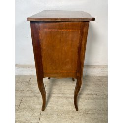 ANTICO COMODINO INTARSIATO LEGNO STILE LUIGI XV epoca '900 DOPPIO CASSETTO TABLE