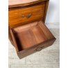 ANTICO COMODINO INTARSIATO LEGNO STILE LUIGI XV epoca '900 DOPPIO CASSETTO TABLE