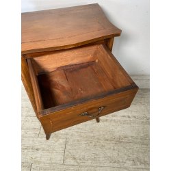 ANTICO COMODINO INTARSIATO LEGNO STILE LUIGI XV epoca '900 DOPPIO CASSETTO TABLE