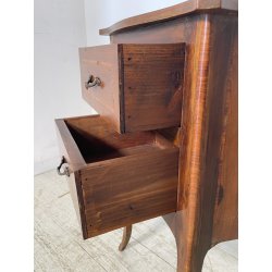 ANTICO COMODINO INTARSIATO LEGNO STILE LUIGI XV epoca '900 DOPPIO CASSETTO TABLE