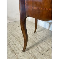 ANTICO COMODINO INTARSIATO LEGNO STILE LUIGI XV epoca '900 DOPPIO CASSETTO TABLE