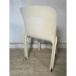 SEDIA ARTEMIDE BIANCA SELENE PLASTICA VINTAGE ANNI 60 DESIGN VICO MAGISTRETTI