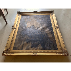 QUADRO DIPINTO OLIO FIRMATO C. Federico PAESAGGIO NATURALE SELVA SENTIERO '800