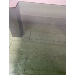 TAVOLINO SALA SALOTTO ACCIAIO VETRO FUME VINTAGE ANNI 70 DESIGN TABLE 74X74 CM