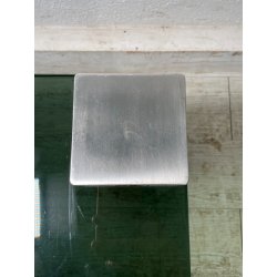 TAVOLINO SALA SALOTTO ACCIAIO VETRO FUME VINTAGE ANNI 70 DESIGN TABLE 74X74 CM