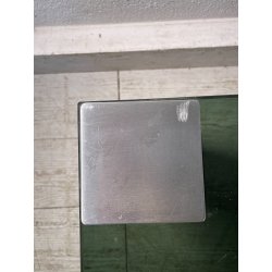 TAVOLINO SALA SALOTTO ACCIAIO VETRO FUME VINTAGE ANNI 70 DESIGN TABLE 74X74 CM