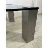 TAVOLINO SALA SALOTTO ACCIAIO VETRO FUME VINTAGE ANNI 70 DESIGN TABLE 74X74 CM