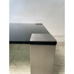TAVOLINO SALOTTO SALA ACCIAIO VETRO FUME VINTAGE ANNI 70 DESIGN TABLE 74X74 CM