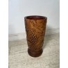 ANTICO VASO PORTAOMBRELLI LEGNO DECORO SCOLPITO EPOCA '900 FOGLIE UVA BASTONI