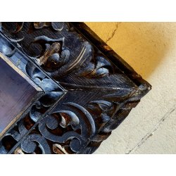 ANTICO QUADRO DIPINTO OLIO RITRATTO MUSICO PIFFERO CORNICE INTAGLIATA EBANO ORO