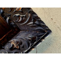 ANTICO QUADRO DIPINTO OLIO RITRATTO MUSICO PIFFERO CORNICE INTAGLIATA EBANO ORO