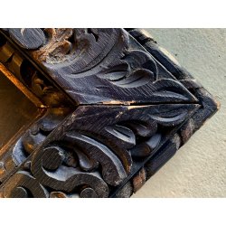 ANTICO QUADRO DIPINTO OLIO RITRATTO MUSICO PIFFERO CORNICE INTAGLIATA EBANO ORO