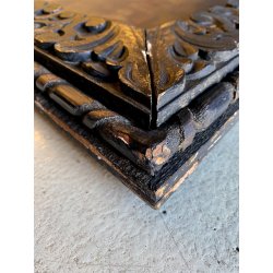 ANTICO QUADRO DIPINTO OLIO RITRATTO MUSICO PIFFERO CORNICE INTAGLIATA EBANO ORO